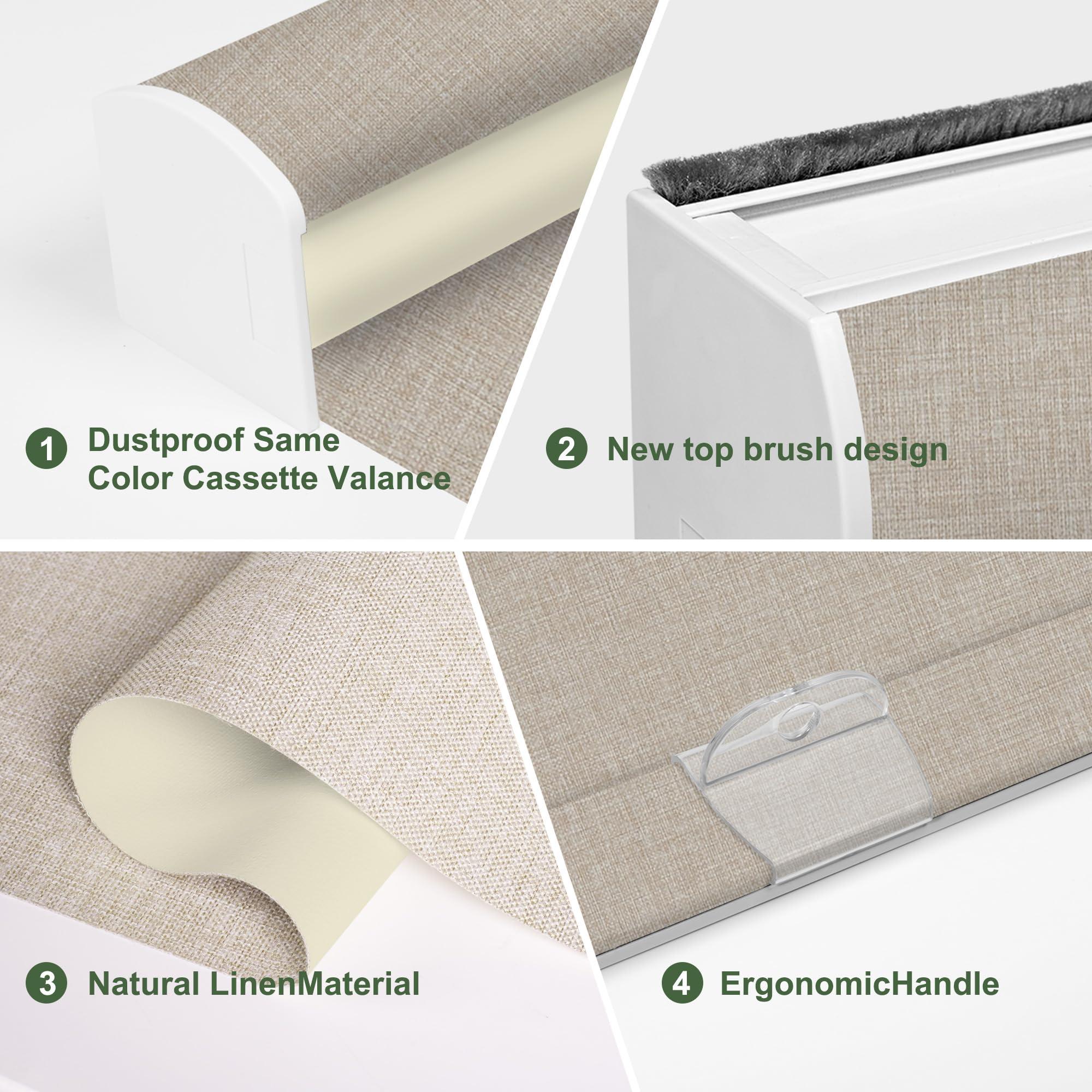 PQRSHADE PQRSHADE 100% Blackout Window Shades Pull Down for Indoor,Custom Room Darkening Roller Window up and Down Blinds with Thermal Insulated for Home Bedroom Office Easy to Install(67"W x 56"H)Cameo brown