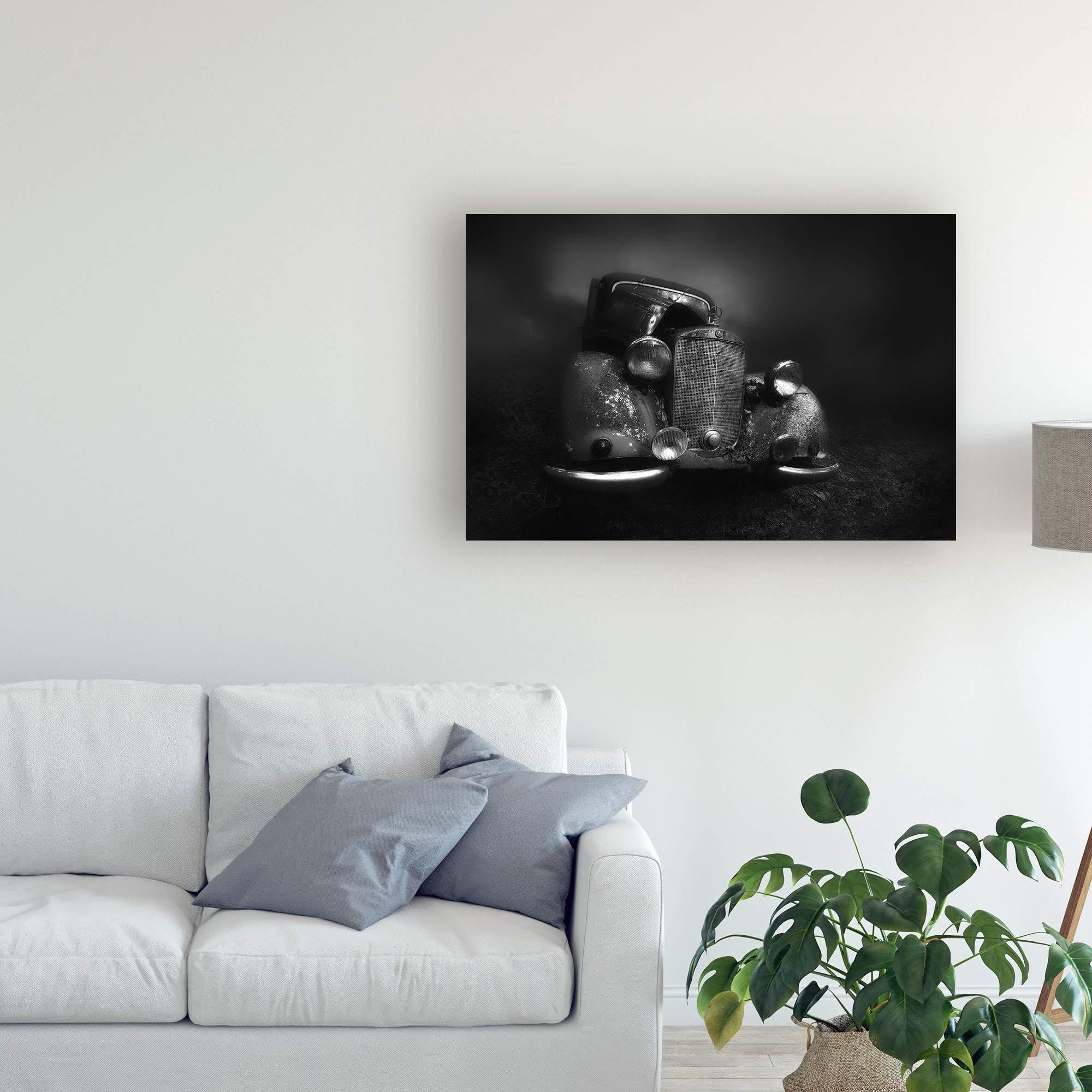 Trademark Fine Art Trademark Fine Art, 30x47 Old Benz in The Fog by Holger Droste