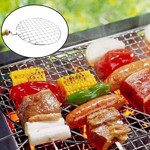 Starnk Stainless Steel Round Wire Roaster Rack/Papad Jali/Roti Grill Round Shape with Wooden Handle