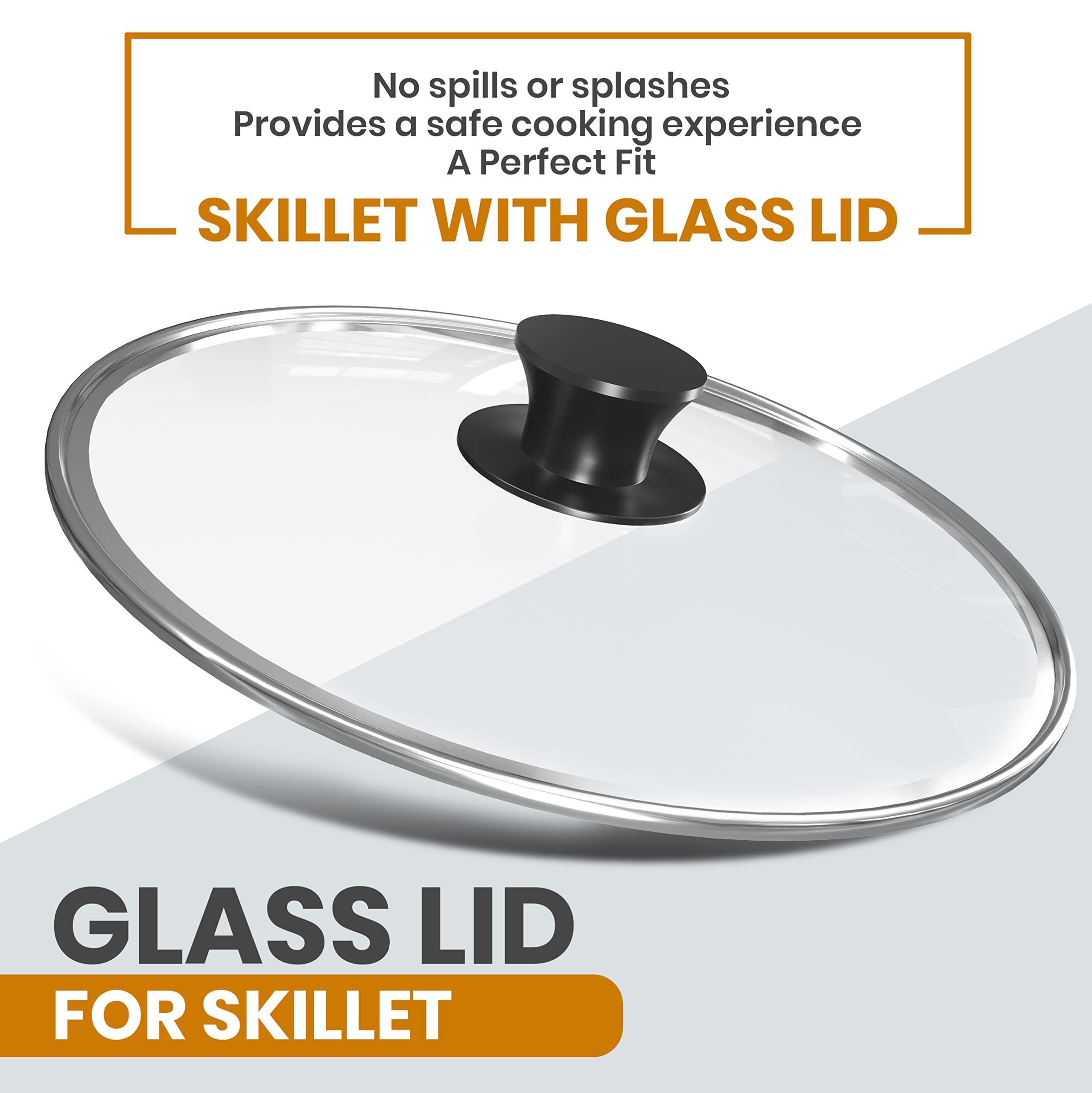 Utopia Kitchen Utopia Kitchen 12 inch Saute Fry Pan Pre-Seasoned Cast Iron Skillet With Lid, Frying Pan, Cast Iron Pan, Safe Grill Cookware for Indoor & Outdoor Use - Cooking Gift for Men & Women (Black)