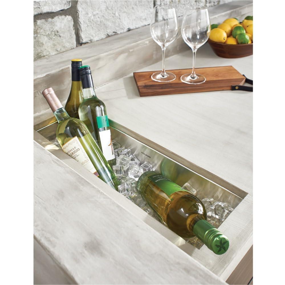 HOUZER HOUZER CTB-3285 Contempo Trough Series Stainless Steel Bar Sink, 30-by-6-1/2-Inch, Satin