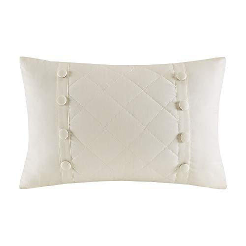 Madison Park Madison Park Breanna 100% Cotton Fitted Bedspread Classic Traditional Design All Season, Lightweight, Bedding Set, Matching Shams, Queen(60\"x80+24D), Diamond Quilted Ivory 4 Piece