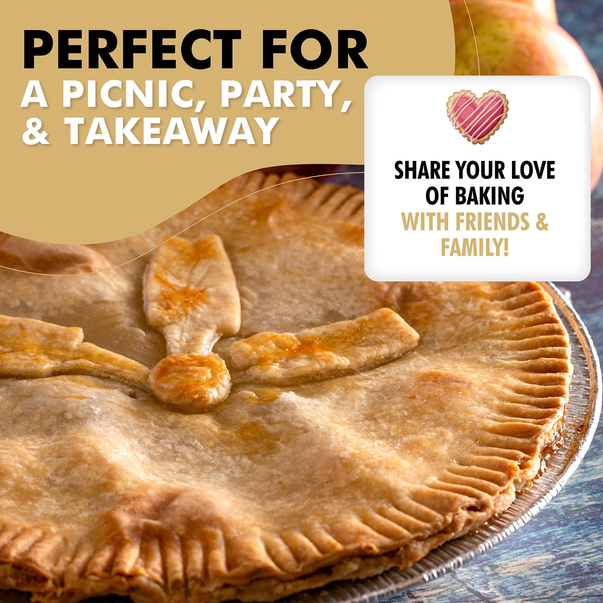 DOBI 9\" Pie Pans [30 Pack] - Heavy Duty Standard-Sized Disposable Aluminum Foil Pie Tins for Baking and Serving