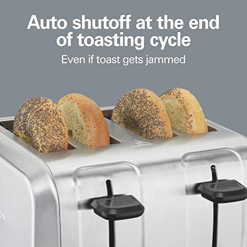 Hamilton Beach Hamilton Beach 4 Slice Toaster with Extra Wide Slots for Bagels, Shade Selector, Toast Boost, Slide-Out Crumb Tray, Auto-Shutoff and Cancel Button, Brushed Stainless Steel (24910)