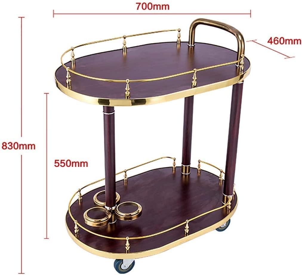GRDDBZA GRDDBZA Bar Serving Carts Business Restaurant Wine Cart, 2-Tier Serving Trolleys, Rolling Cart, Tea Cart, Easy to Move with 4 Wheels, Ideal for Kitchen, Living Room, Hotel, Wine/Tea Serving Cart(C)