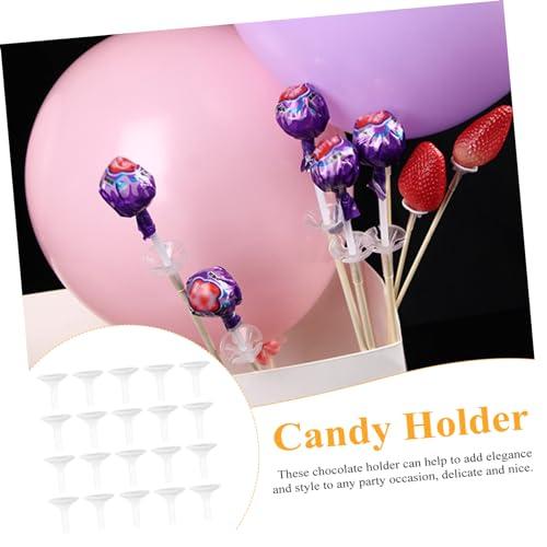 Operitacx Operitacx 300 Pcs Chocolate Torus Cake Pop Stand Cotton Candy Sticks Dessert Liners Mini Chocolate Wrapper Lids Holders Chocolate Molds Snacks Cake Pop Mold Candy Molds Graham White Plastic