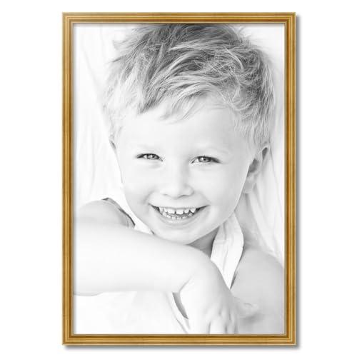 ArtToFrames ArtToFrames 24x35 Inch Gold Picture Frame, This 1.28 Inch Custom Wood Poster Frame is Gold - Comes with Foam Backing 3/16 inch and Regular Acrylic (FBPL0066-81375-YGLD-24x35)