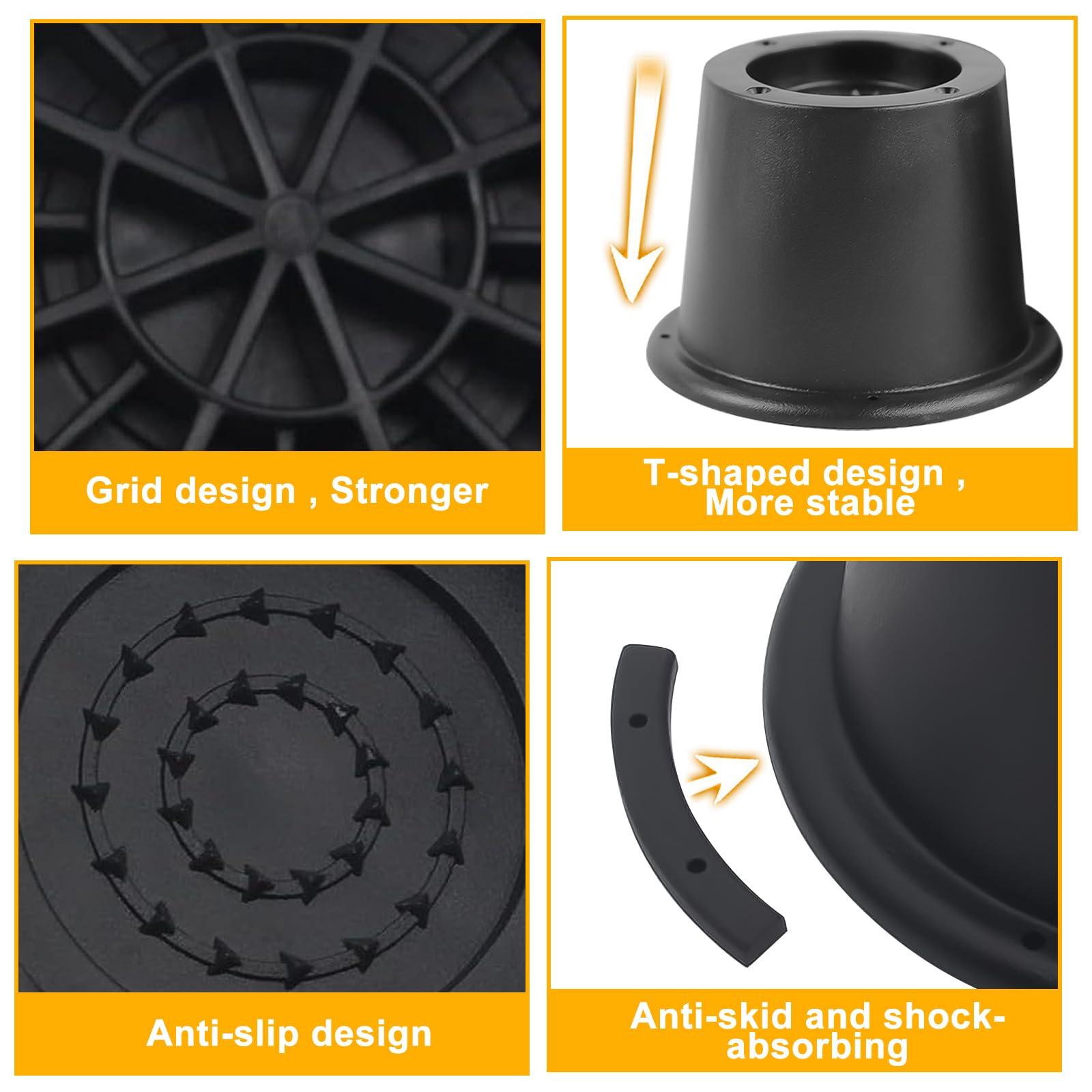 Longzhuo Bed Risers 2 Inch,12 Pack Anti Slip Furniture Risers,Stackable Heavy Duty Elevators for Sofa/Bed/Table/Couch/Chair,Supports up to 1,300 lbs,Table Leg Extenders Bed Lifter,Furniture Accessories,Black