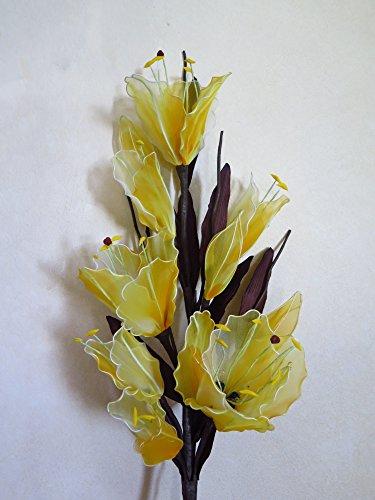 Thai Natural Goods Lily Artificial Flowers Lamps, Vase/floor/table Lamps, Night Light, Wedding Lighting, Home Decor, Gift, Made By Nylon, Paper, Fabric, 20 Light Bulbs, 33 Inch