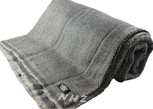 Handicraft Mart Handicraft Mart Himalayan Cashmere Throw,Natural Cashmere Blanket 54" x 108",Hand Made in Nepal … (Charcoal)