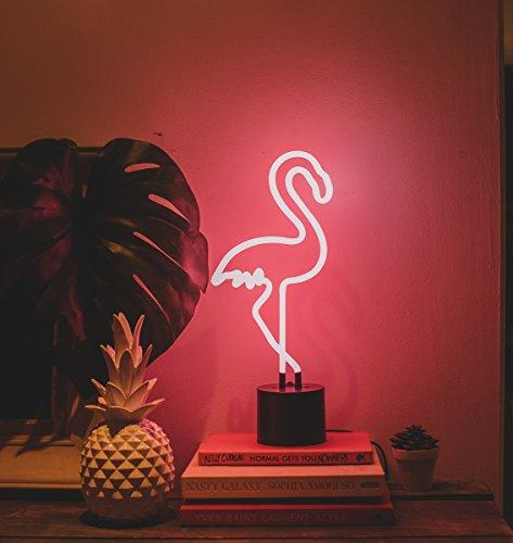 Amped & Co Amped & Co - Flamingo Neon Desk Light, 17\" x 6.7\" - Flamingo Party Decorations, Pink Neon Signs Decorations - Flamingo lamp, Pink LED sign, Flamingo light