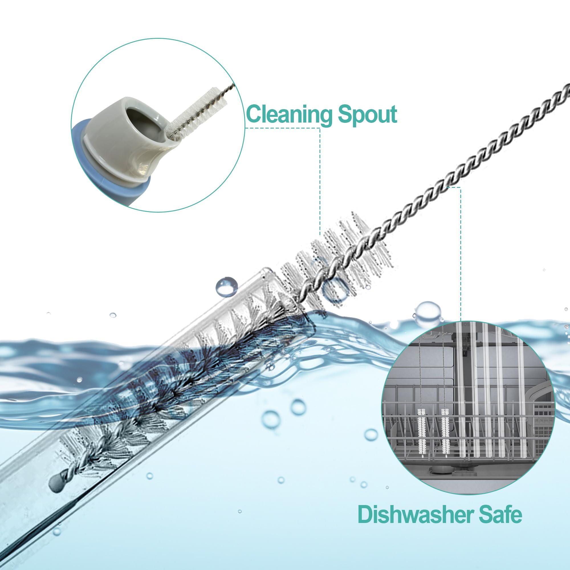 Ehzyaz 5PCS Replacement Straws for Owala Water Bottle 24 oz, Straw Replacement with 2 Cleaning Brush for Owala FreeSip Twist 24oz Cup, Accessories Set Include 5pcs for Owala Straws and 2 Straw Cleaner Brush