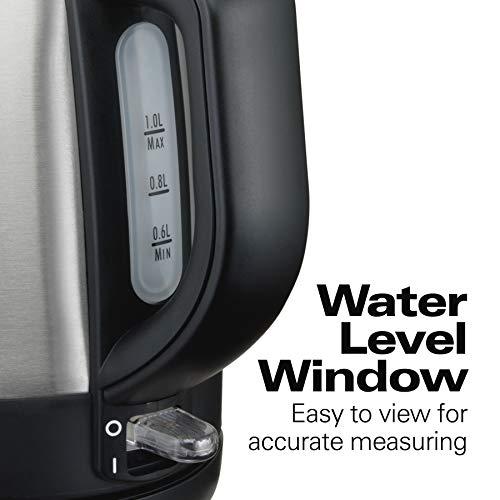 Hamilton Beach Hamilton Beach Electric Tea Kettle, Water Boiler & Heater, 1 L, Cordless, Auto-Shutoff & Boil-Dry Protection, Stainless Steel (40998)
