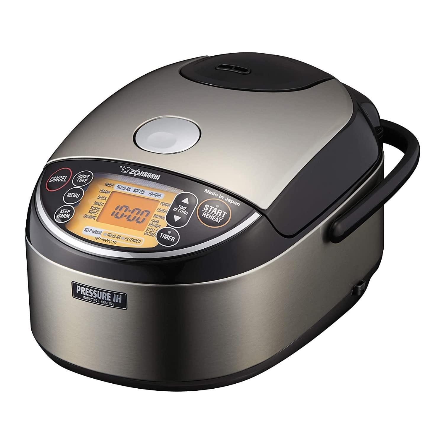 Zojirushi Zojirushi NP-NWC10XB 5.5-Cup Pressure Induction Heating Rice Cooker and Warmer (Stainless Black) & NS-LGC05XB Micom Rice Cooker & Warmer, 3-Cups (uncooked), Stainless Black