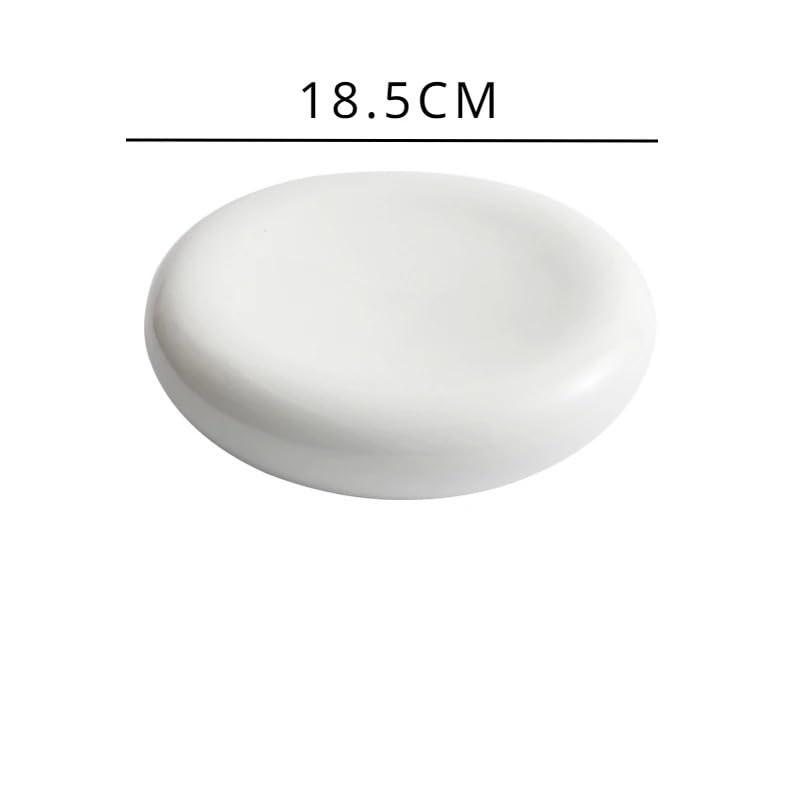 FEELIN FEELIN Modern Large Dinner Plates Cold Dish Plate White Chinese-style Ceramic Dinner Plate Snacks Dish Hotel Restaurant Commercial Small Plate Stackable Dinner Plates(C-1PCS)