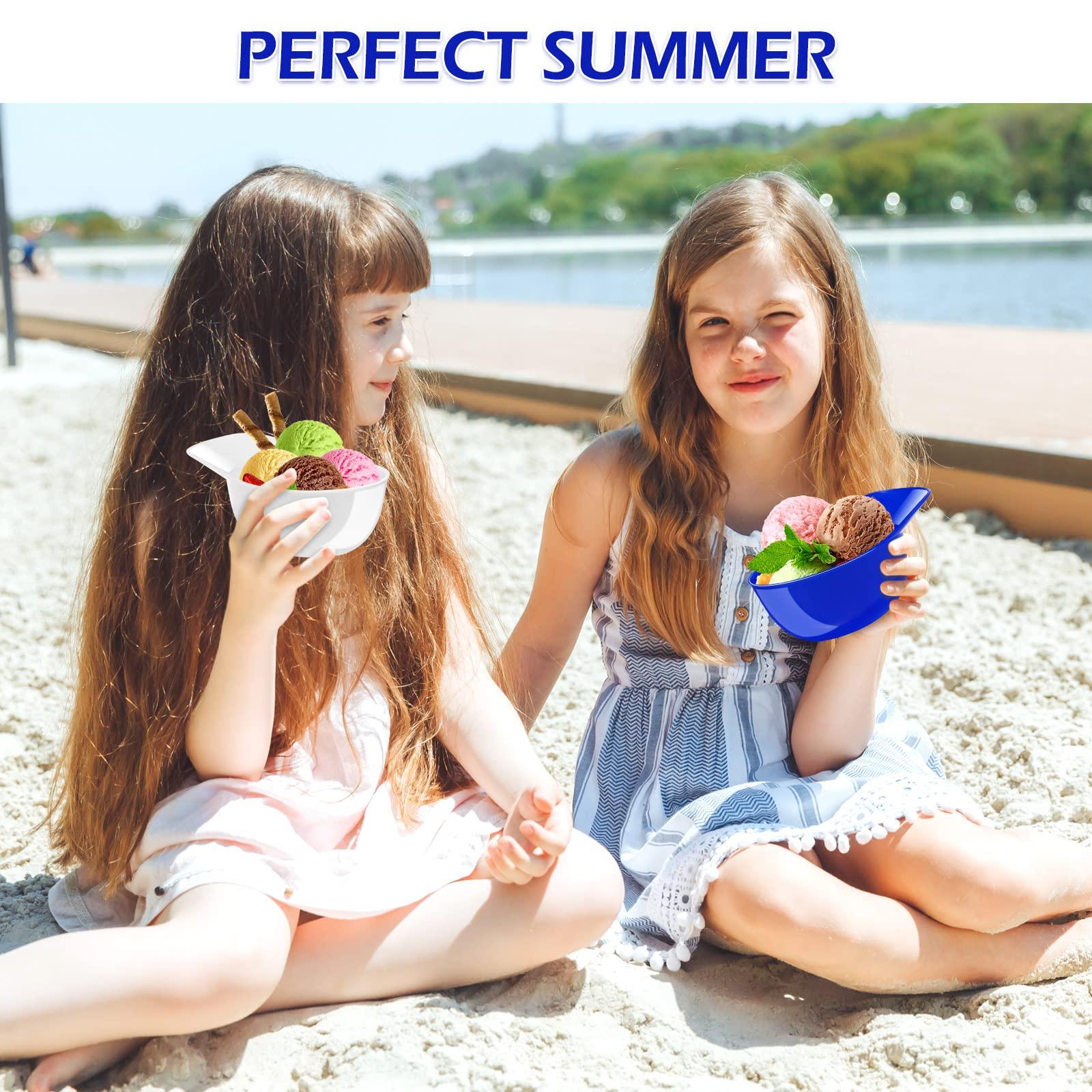 RONRONS RONRONS 12 Pieces Baseball Helmet Ice Cream Bowls 8 oz Mini Baseball Cap Snack Bowls Plastic Sundae Bowl Kids Chip Cups for Party Dessert Supplies