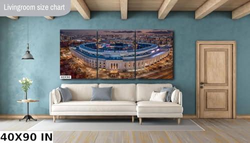 Generic Yankees Baseball Stadium Photo Print - Bronx NYC Pinstripes Fall Afternoon Aerial Photography- New York Sports Stadium Travel Canvas for Home Room Wall Decor