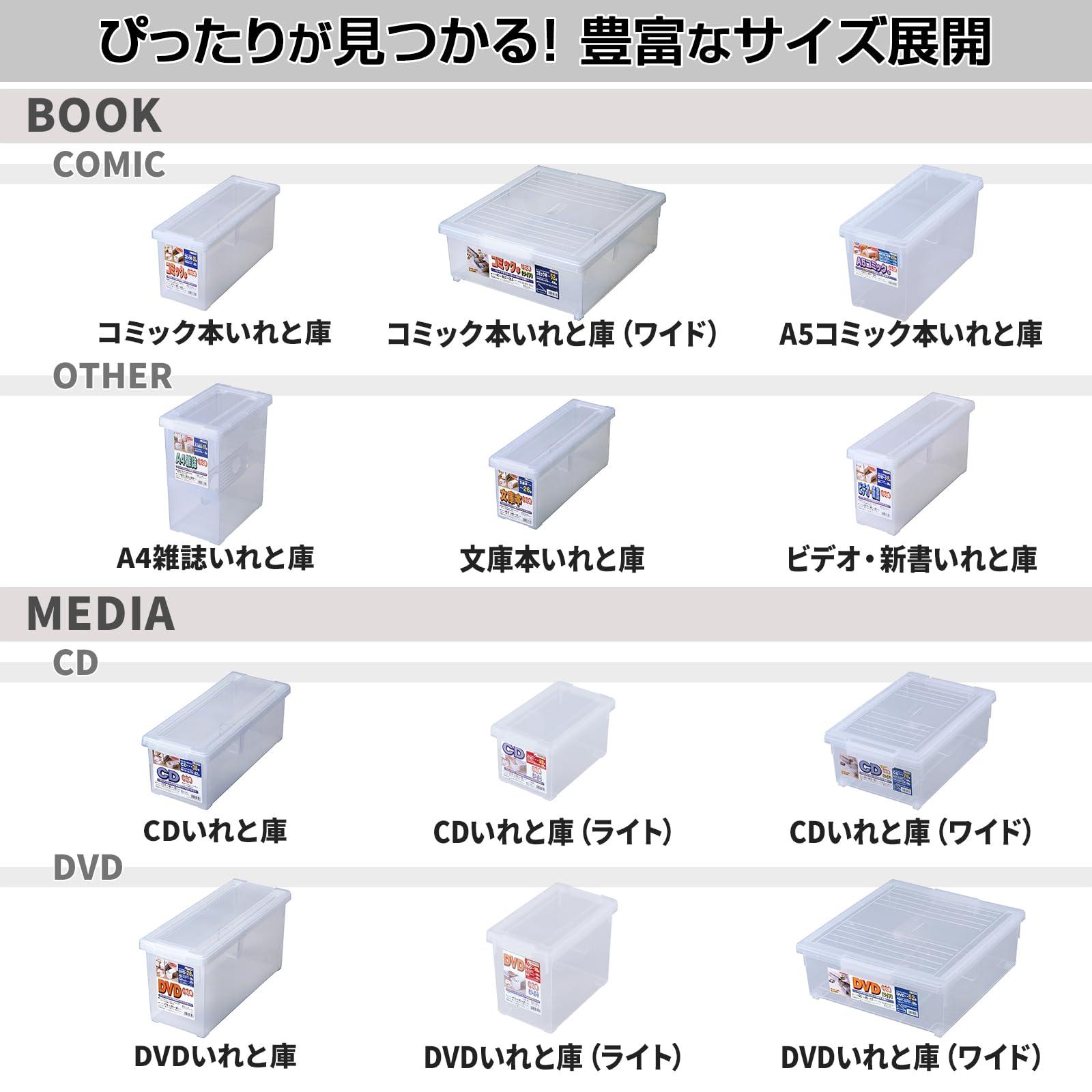(Tenma) Tenma Storage Case for Keeping Your Favorite Manga Clean, Made in Japan, Large Capacity, Storage Box That Protects Against Dust and Dirt, Lid Type, Clear Case for Easy Understanding Contents at a