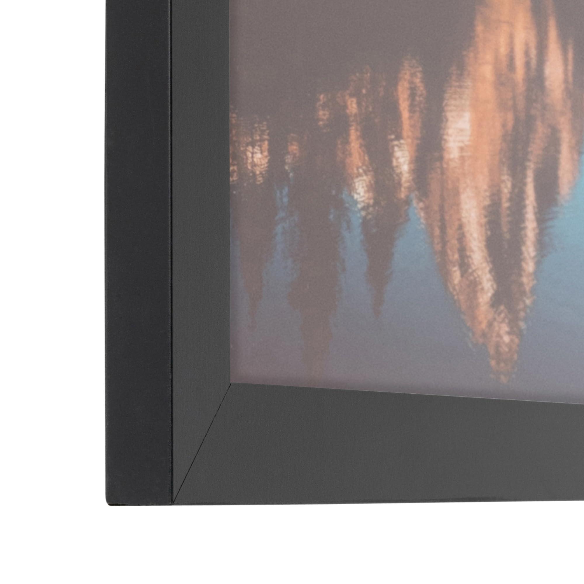 ArtToFrames ArtToFrames 14x16 Inch Black Picture Frame, 1 - Pack, This 1.25 inch Custom MDF Poster Frame is Black Satin, Comes with Regular Glass (Frame_Pack_1_5180-14x16)