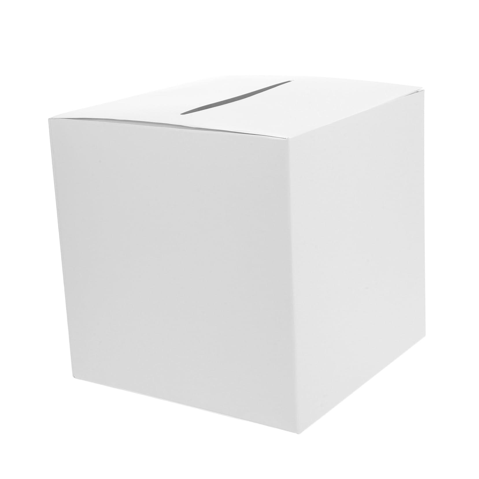OKUMEYR OKUMEYR 4 Sets Raffle Ticket Card Box Wedding Wishing Well Bridal Card Holder Ballot Boxes Anniversary Cards Container Greeting Cards Container Business Card Holder Paper White