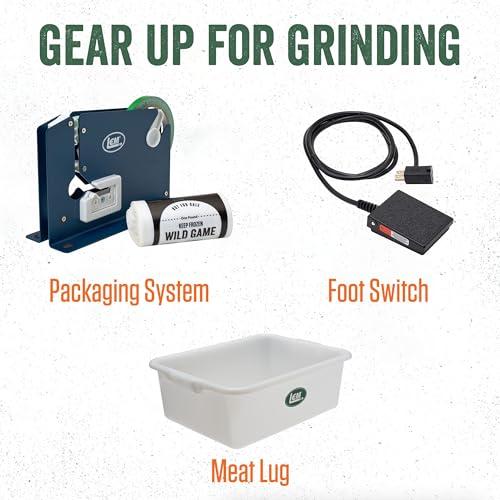 LEM LEM Products BigBite #8 Meat Grinder, 0.50 HP Stainless Steel Electric Meat Grinder Machine, Ideal for Regular Use