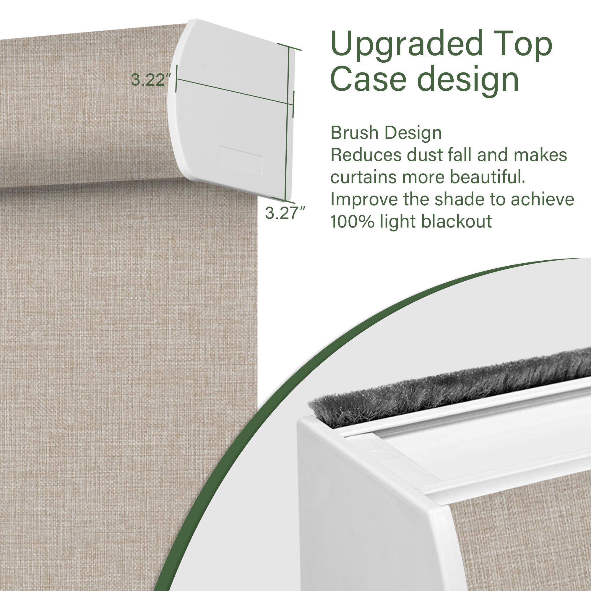 PQRSHADE PQRSHADE 100% Blackout Window Shades Pull Down for Indoor,Custom Room Darkening Roller Window up and Down Blinds with Thermal Insulated for Home Bedroom Office Easy to Install(67"W x 56"H)Cameo brown