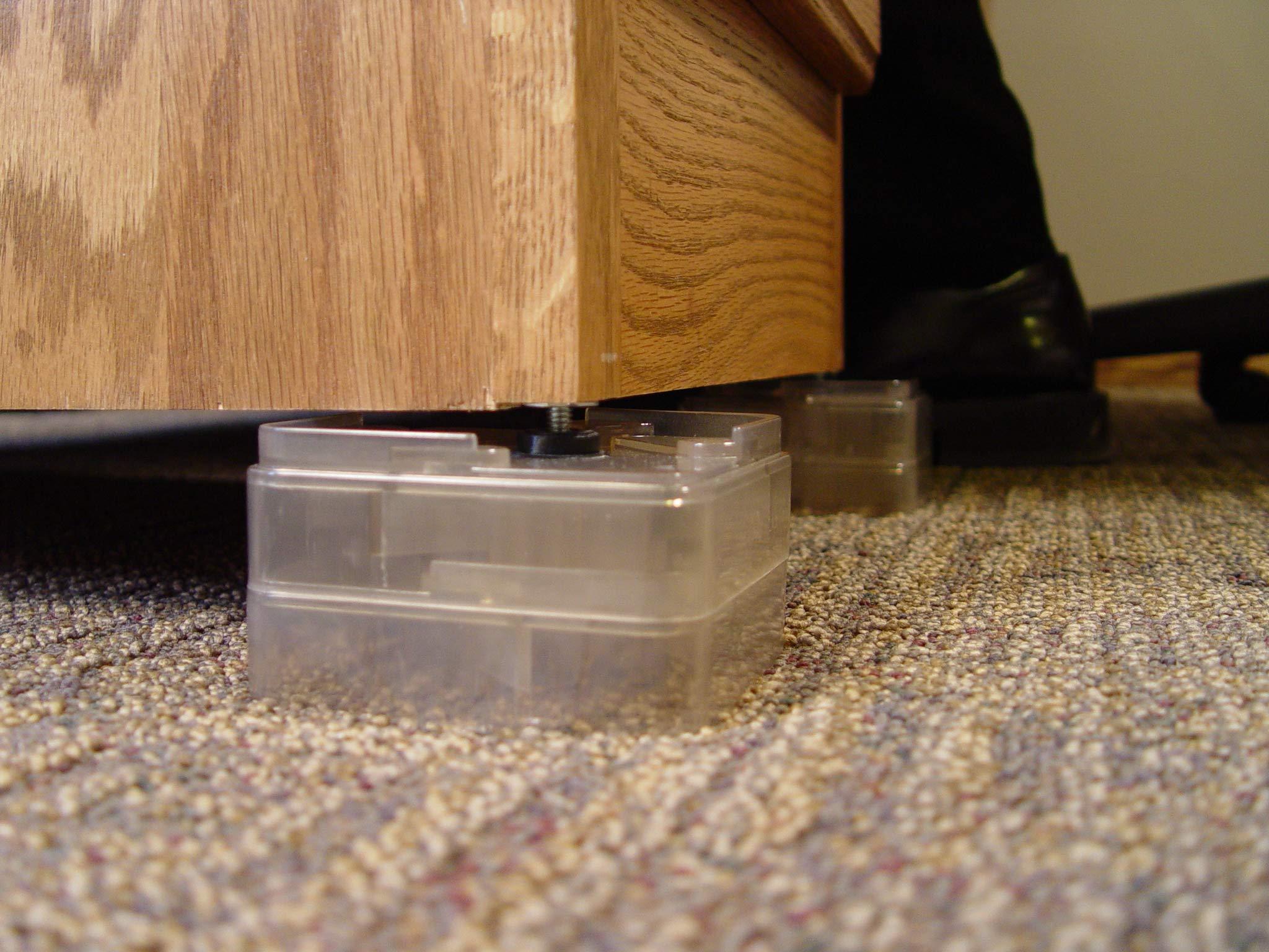 Headwind Consumer Products Headwind Consumer Products Raise ITS Furniture Risers Bed Risers Desk Risers, Clear 1\"x4\"x4\" (8 Count)