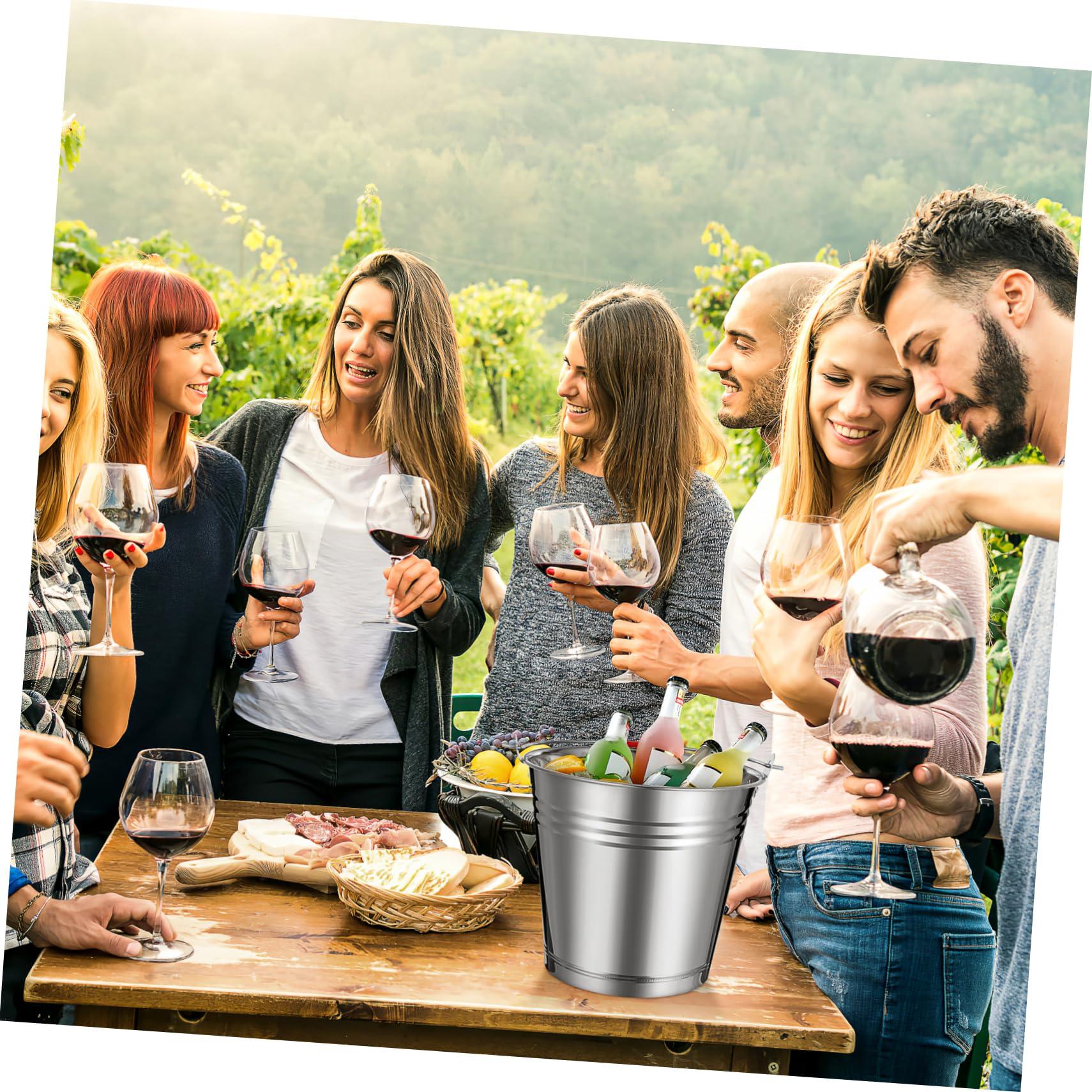 Cabilock Cabilock Ash Bucket with Lid Stainless Steel Fire Pit Ash Pail Large Capacity Outdoor Coal Bucket for BBQ