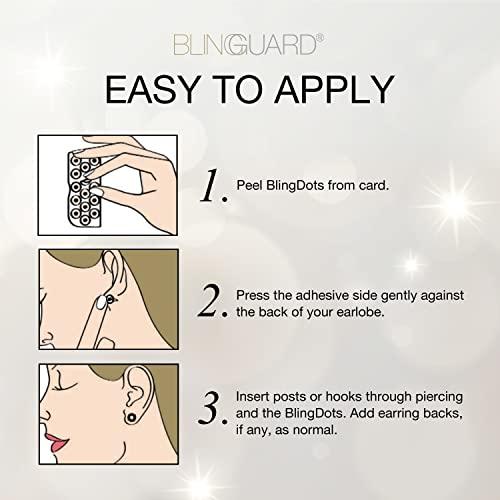 BlingGuard BlingGuard BlingDots Earring Support & Stabilizer - 90 Dots/45 Pairs - Drooping Earring Disc Ear Lobe Back Support, Lifts Large & Heavy Earrings