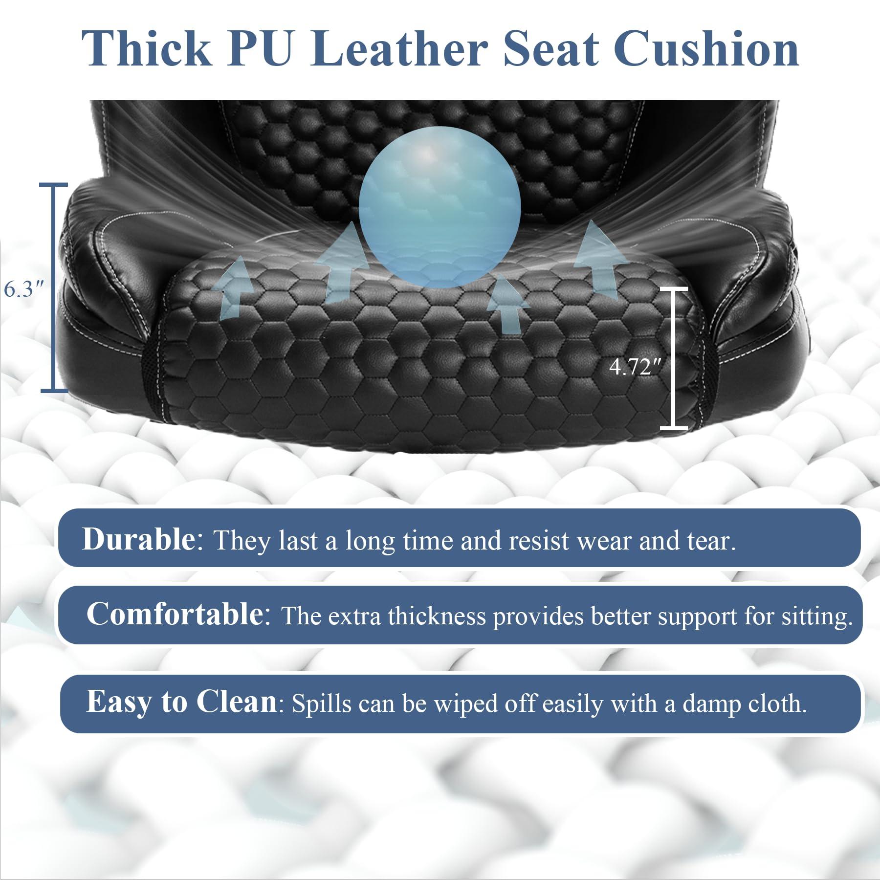 OLYFING OLYFING Executive Office Chair, Heavy Duty 500 lbs, Ergonomic Leather Desk Chair with Adjustable Headrest and Lumbar Support, Big and Tall High Back Swivel Chair with Flip-up Armrests, Black