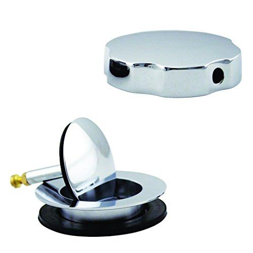 Westbrass Westbrass D50P27-26 27" Cable Drive Bath Drain Trim Kit with Rotary Overflow Cover Knob, Pop-Up Stopper and SCH. 40 PVC Fittings, Polished Chrome