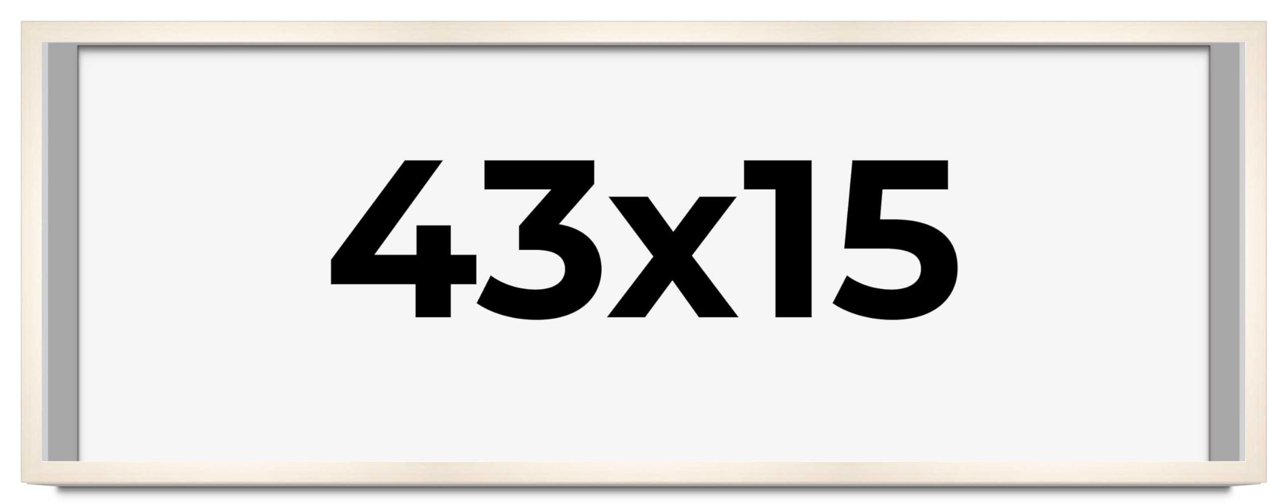 CountryArtHouse CountryArtHouse 43x15 Frame White Wash Solid Wood Picture Frame | 0.8125 Inch Moulding Width | Includes UV Acrylic Plexiglass, Acid Free Foam Board Backing and Hanging Hardware