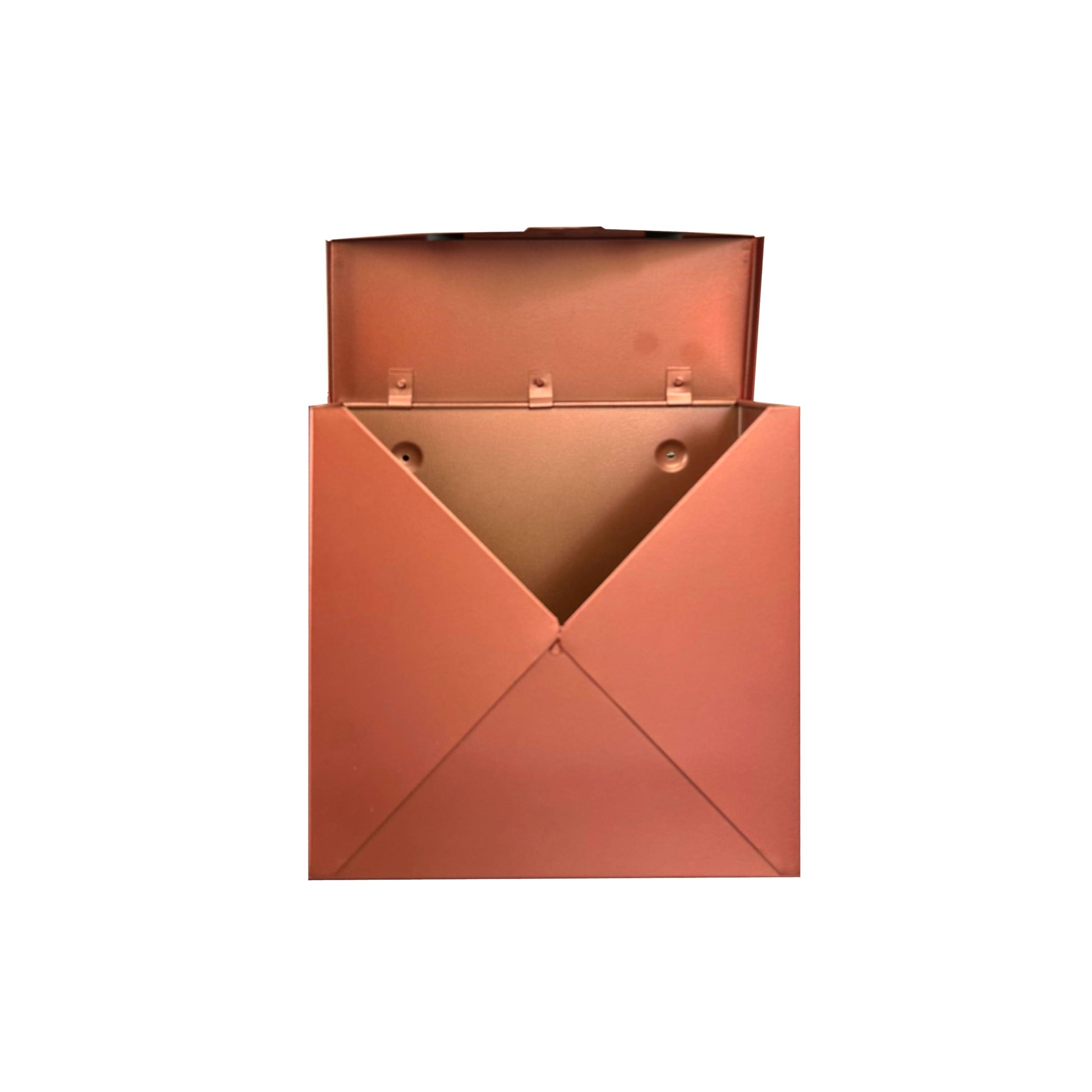 NACH NACH Mailboxes for Outside Wall Mount, 10 x 10 x 4 inch Copper Mail Boxes for House Outside, Waterproof Mailboxes for Outside - Chicago Style Mail Box