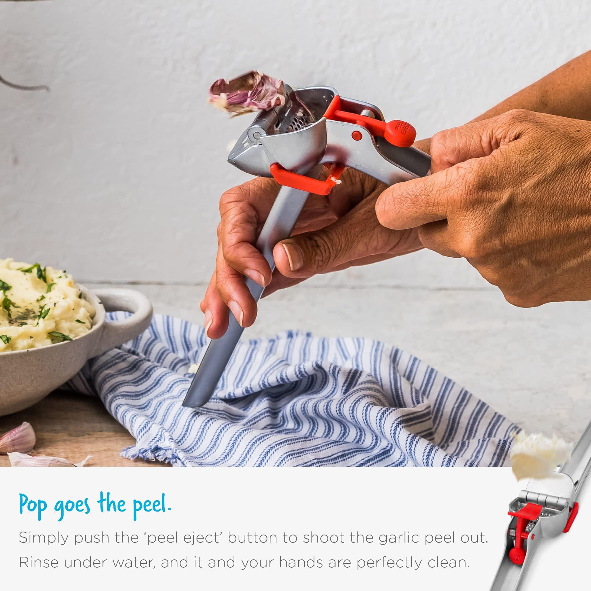 Dreamfarm Dreamfarm Garject 2-In-1 Garlic Peeler, Garlic Press & Mincer with Garlic Peel Ejector, Chrome-Plated Zinc - Black