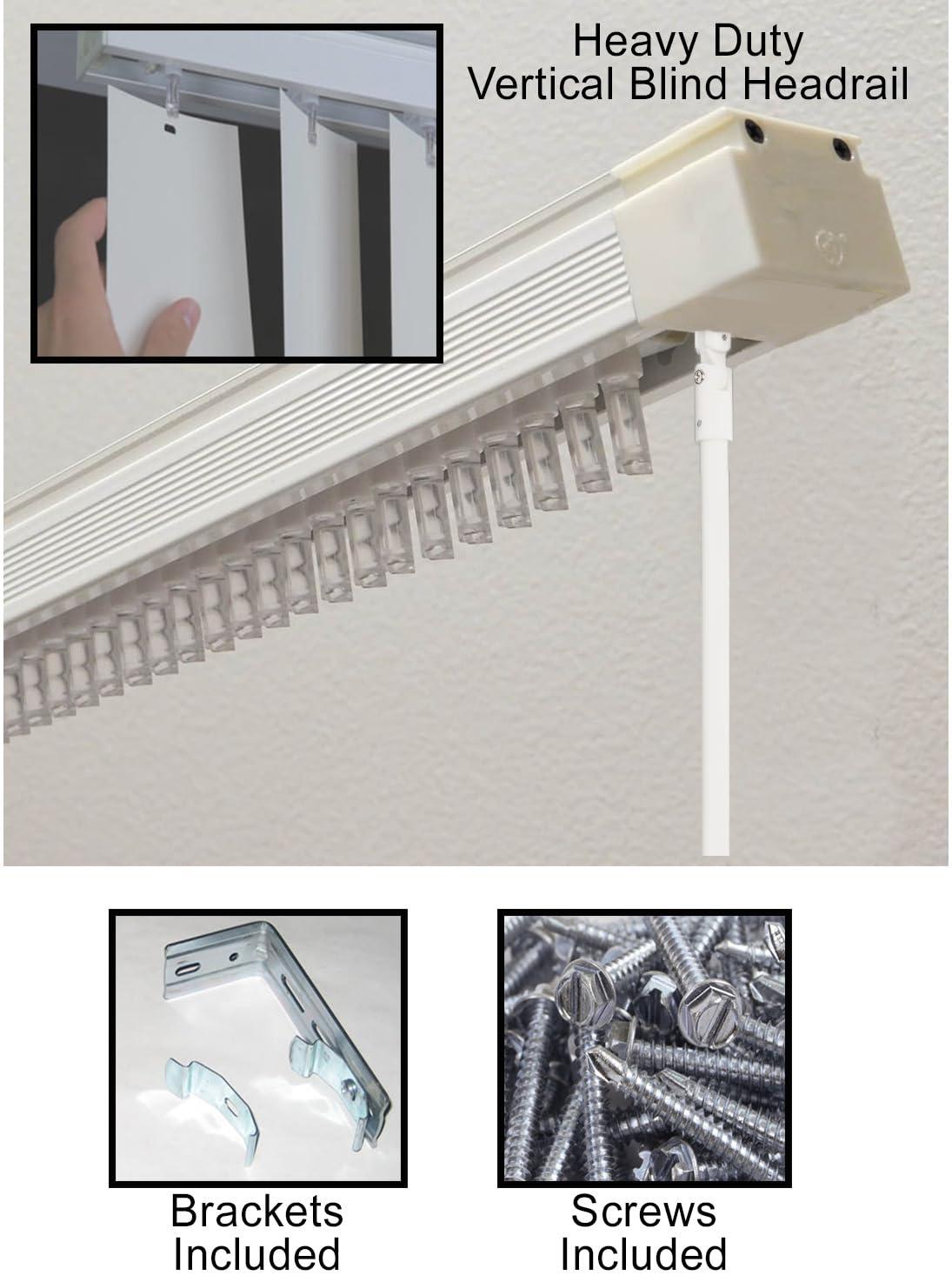 California Blinds Company Vertical Blinds Replacement Headrail Track Custom Made to Your Size, Stack, and Control Type - Complete with Brackets and Hardware (67.5 inches)