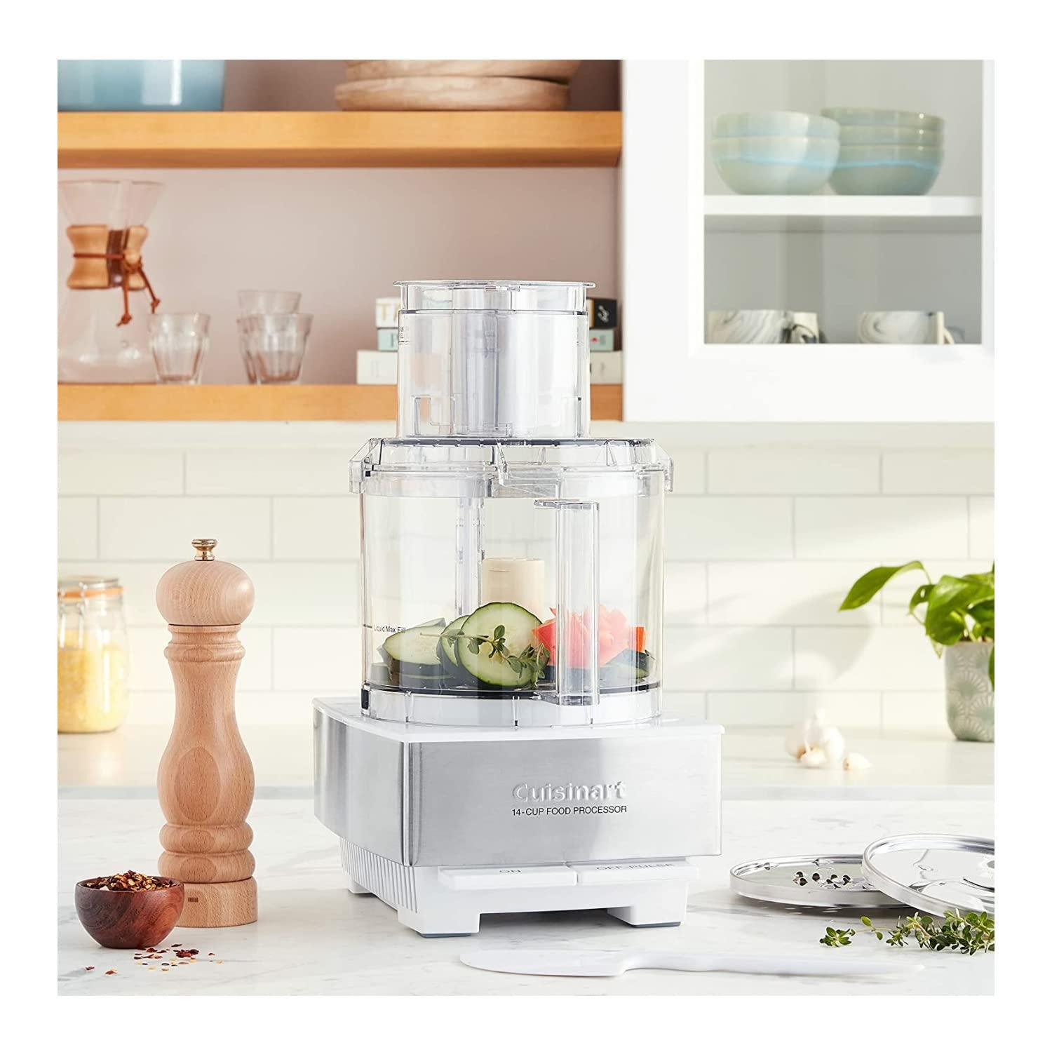 Cuisinart Cuisinart Food Processor 14-Cup Vegetable Chopper for Mincing, Dicing, Shredding, Puree & Kneading Dough, White Stainless, DFP-14BCWNY