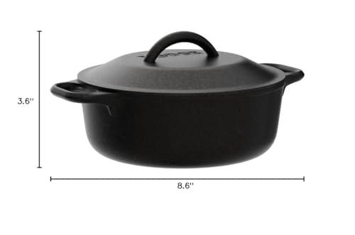 Lodge Lodge 2 Quart Pre-Seasoned Cast Iron Dutch Oven with Lid - Dual Handles - Use in the Oven, on the Stove, on the Grill or over the Campfire - Black