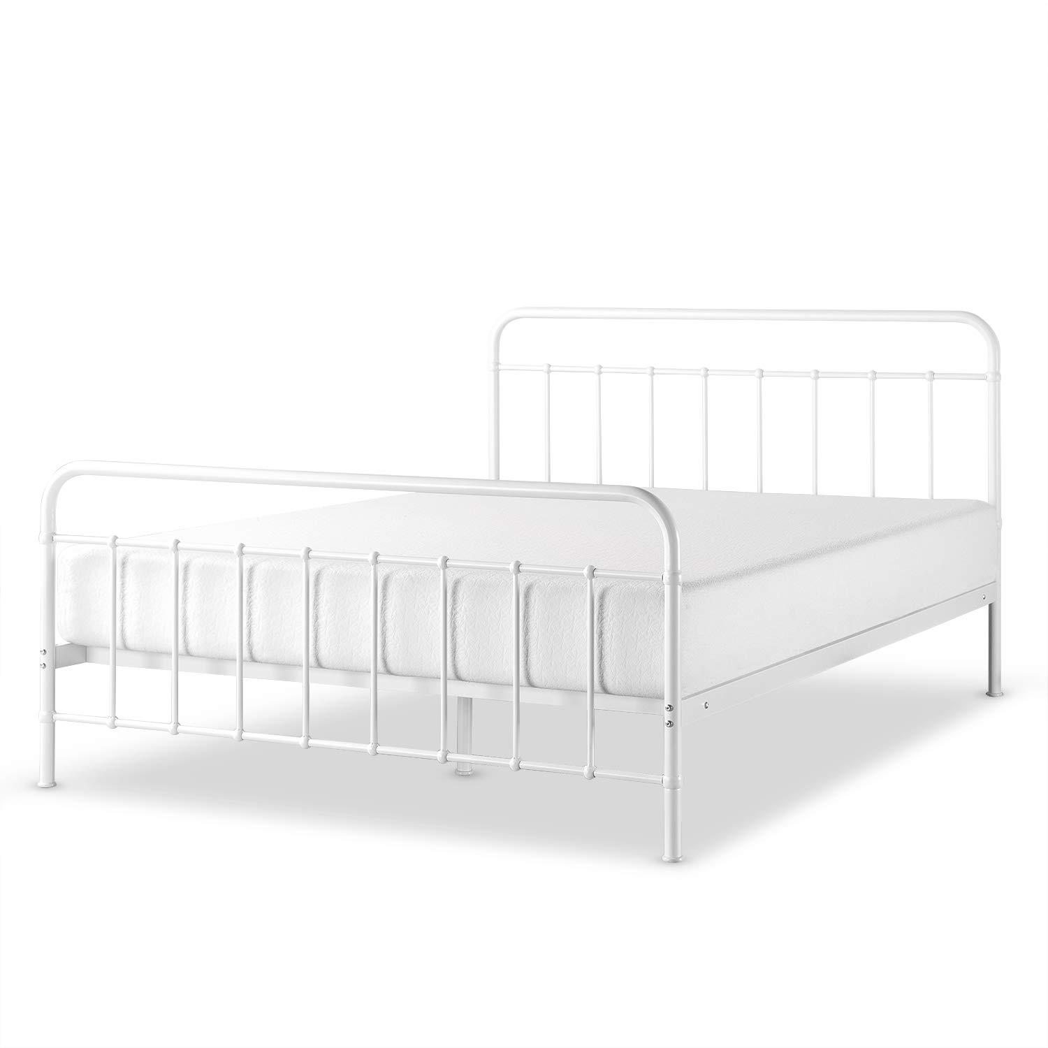 Zinus ZINUS Florence Full Panel Metal Platform Bed Frame / Mattress Foundation / No Box Spring Needed / Easy Assembly, White, Twin