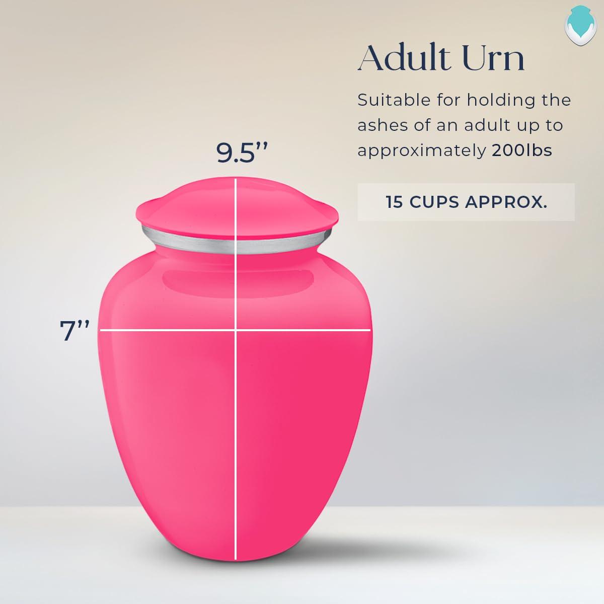 GetUrns Geturns Embrace Adult Personalized Picture Cremation Urns for Human Ashes I Large Photo Bright Pink Funeral Urn for Men and Women I 200 lbs