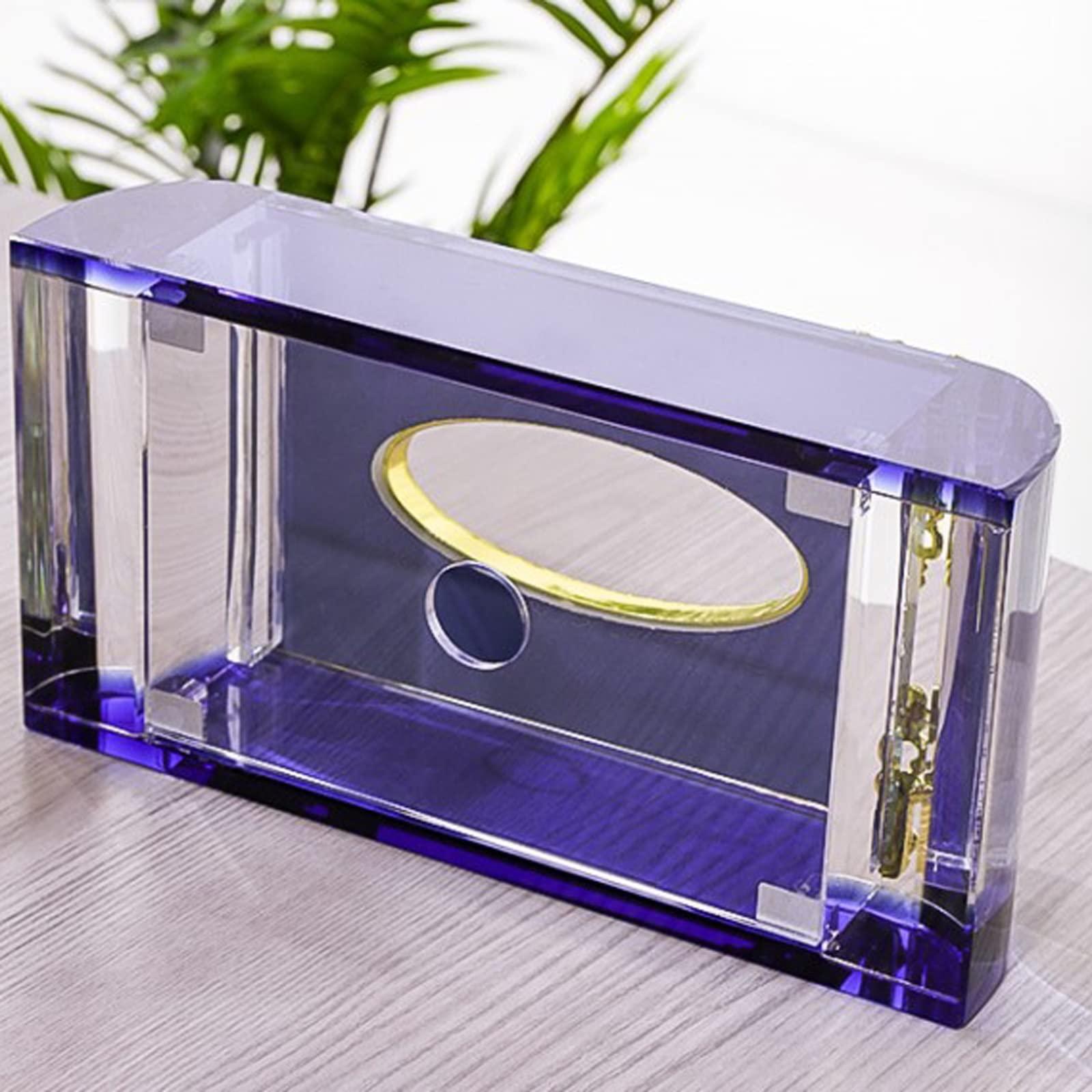 BONAD Tissue Holder Box Crystal Glass Tissue Box Cover Rectangular Elegant Tissue Holder Decorative Napkin Container for Dresser Bedroom Bathroom Dining Room and Living Room Tissue Holder Case (Color : 1)