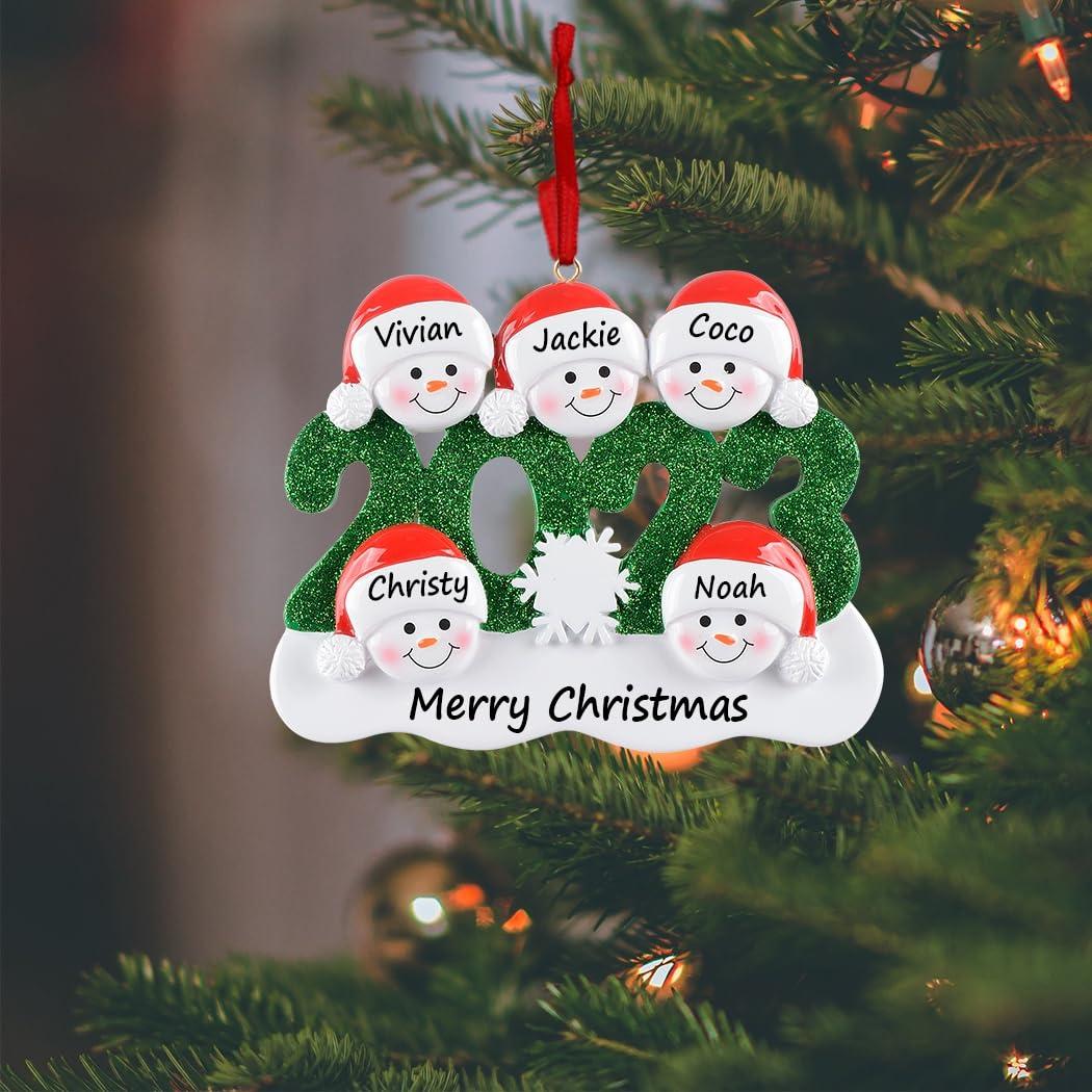 MAXORA MAXORA Personalized 2024 Dated Ornament Family 5 Christmas Ornament