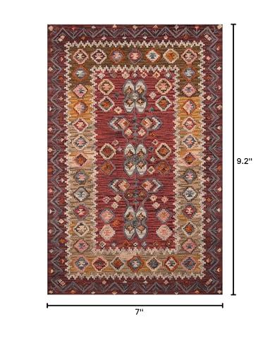 Momeni Momeni Rugs Tangier Collection, 100% Wool Hand Tufted Tip Sheared Transitional Area Rug, 7'6" x 9'6", Red