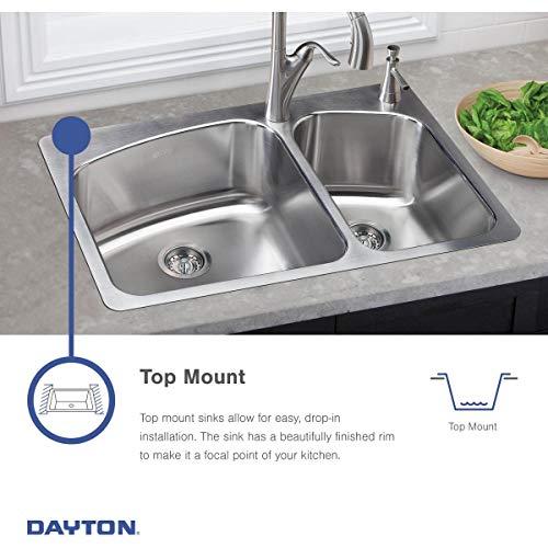 Elkay Elkay Dayton D233191 Equal Double Bowl Drop-in Stainless Steel Sink 33 x 19 x 6.4375"