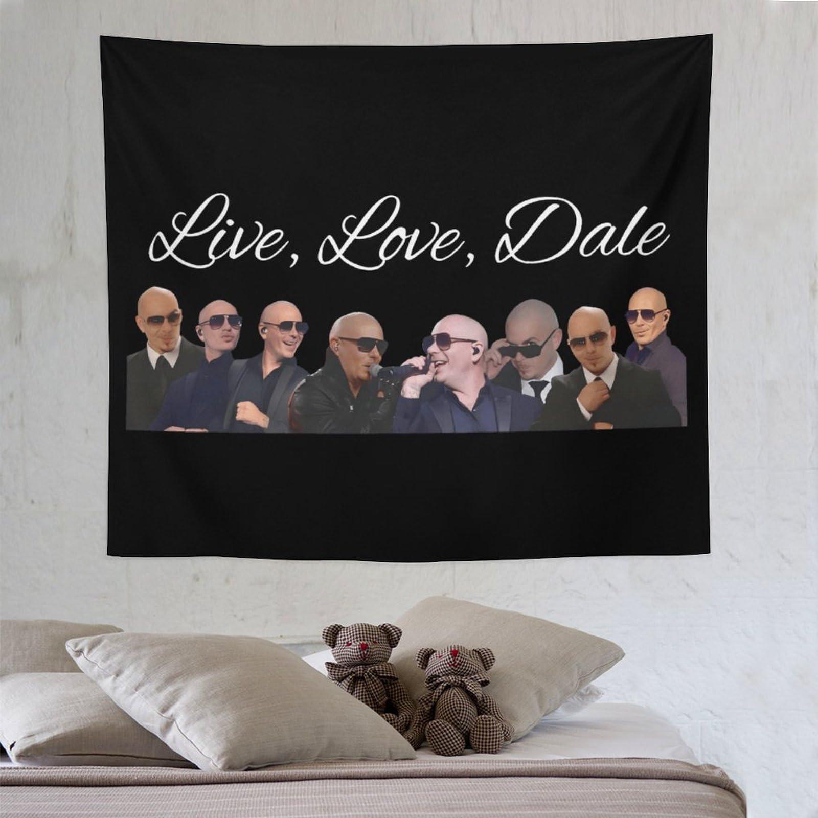 ZPANTAO ZPANTAO Pitbulls Mr Worldwide Tapestry Wall Hanging Pitbulls Mr Worldwide Large Tapestry for Bedroom Aesthetic Tapestries for Living Room Dorm 50\"x60\"