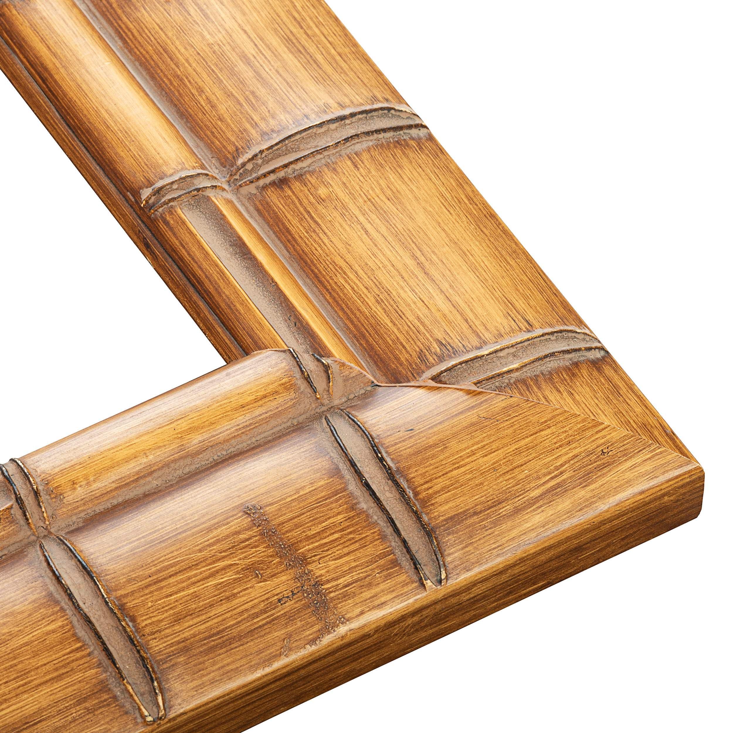 CustomPictureFrames.com 23x23 Frame Bamboo Natural Wood Beige Solid Wood Picture Frame | 3 Inch Moulding Width | Picture Frame Complete with UV Acrylic Plexiglass, Foam Board Backing & Hanging Hardware