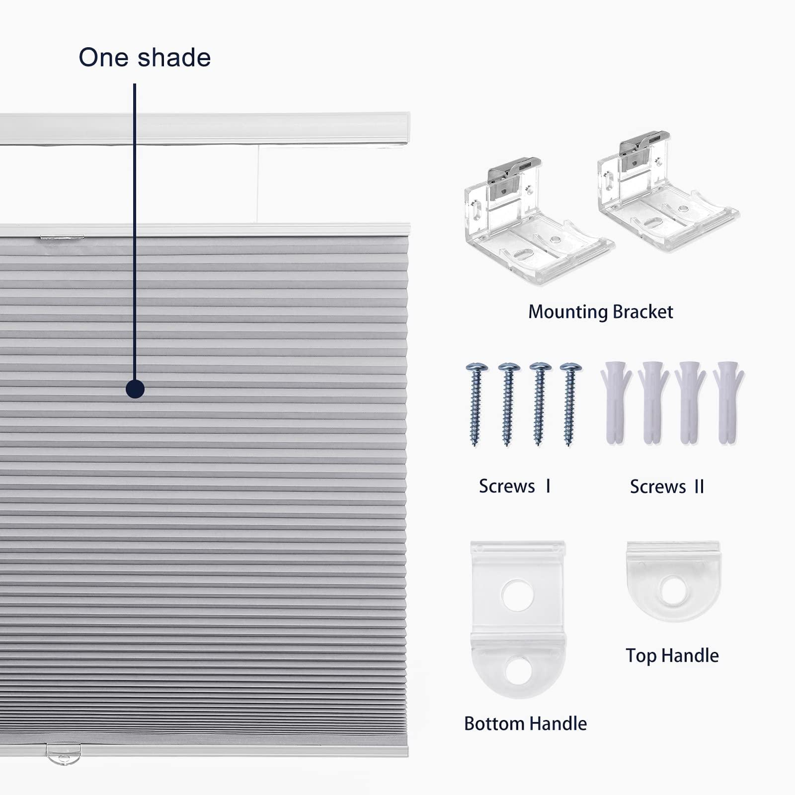 Blinhdome Blinhdome Custom Light Filtering Top Down Bottom Up Shades, Blinds for Windows Cordless Cellular Shades Room Darkening Blinds, 29" W x 36" H, Beige