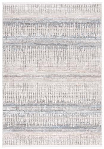 Safavieh SAFAVIEH Mila Collection Area Rug - 5' x 7'6", Beige & Blue, Non-Shedding & Easy Care, Ideal for The Living Room, Bedroom, Dining Room (MIL234B-5)