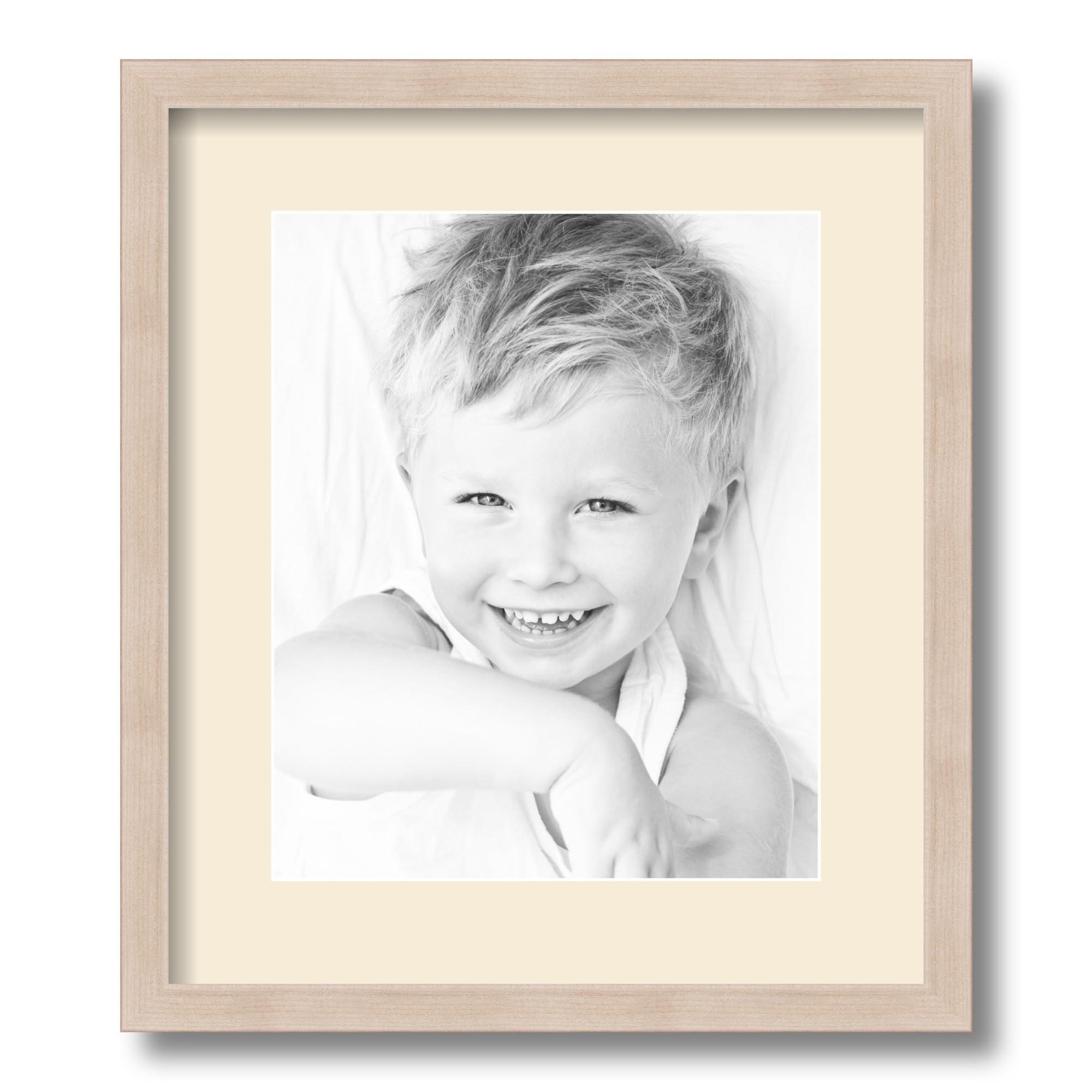 ArtToFrames ArtToFrames 8.5x11 inch Clear Stain on Maple Picture Frame with 2 Inch Single Ivory Mat, SingleMat-0066-81784-YCLR-8.5x11-81