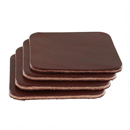 Buckleguy.com Leather Coasters, Wickett & Craig Traditional Harness, Square, Burgundy (4pc set)