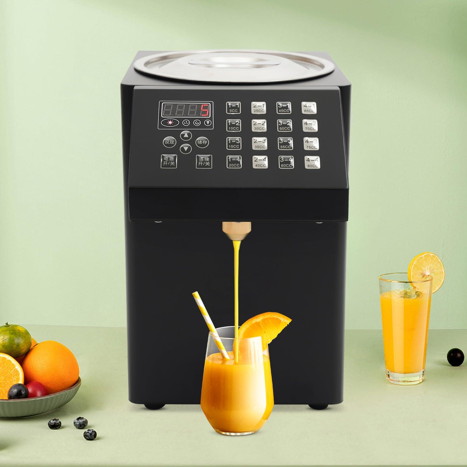 HAPPCUCOE HAPPCUCOE 8L Quantitative Fructose Machine, 200W Auto Fructose Dispenser with 16 Grid Memory Buttons for Milk Tea Shop, Coffee Shop,Dessert Shop, Restaurant (Black)